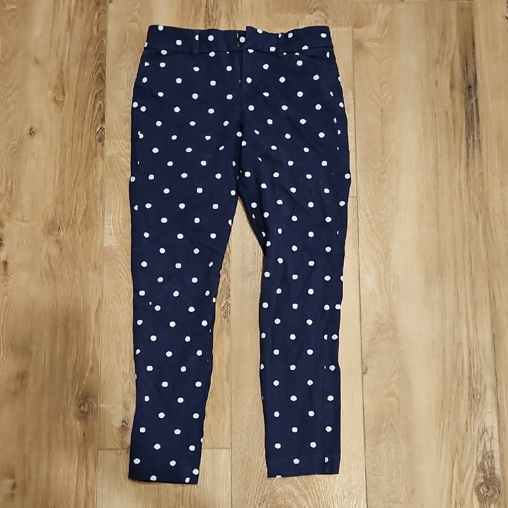 Navy Polka Dot Skinny Pants